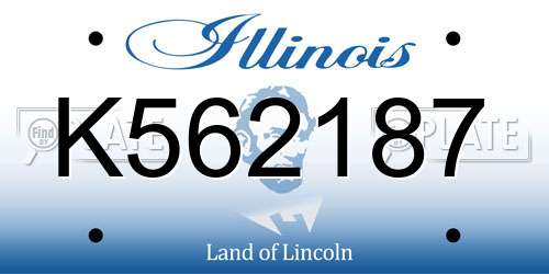 K562187 Illinois License Plate
