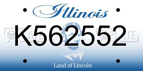 K562552 Illinois License Plate