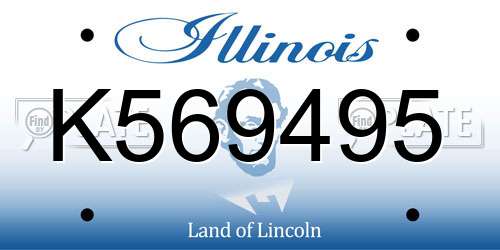 K569495 Illinois License Plate
