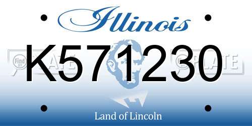 K571230 Illinois License Plate