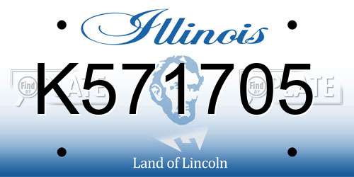 K571705 Illinois License Plate