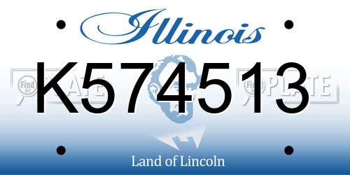 K574513 Illinois License Plate