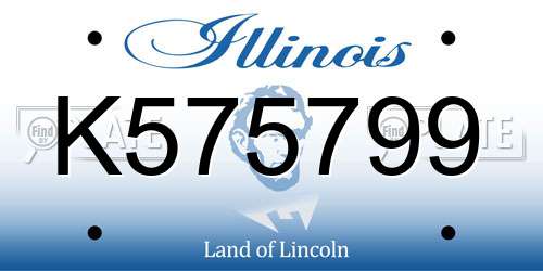 K575799 Illinois License Plate