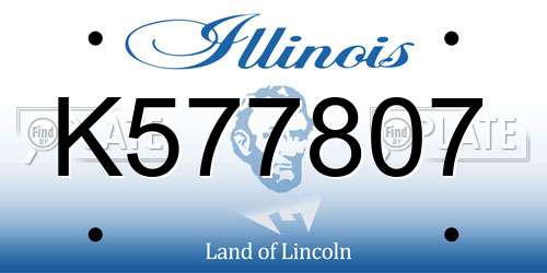 K577807 Illinois License Plate