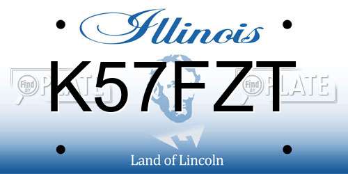 K57FZT Illinois License Plate