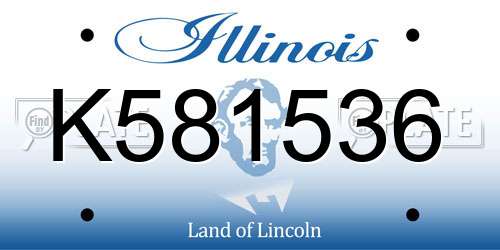 K581536 Illinois License Plate