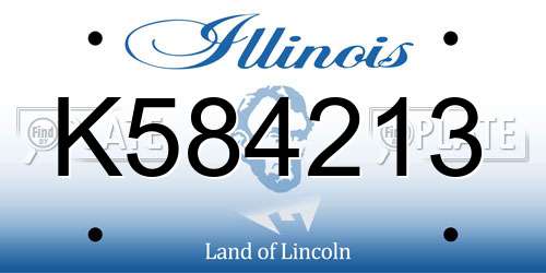 K584213 Illinois License Plate