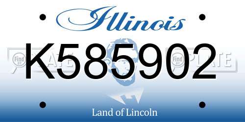K585902 Illinois License Plate