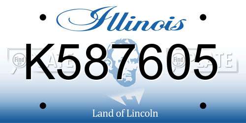 K587605 Illinois License Plate