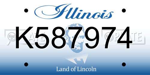 K587974 Illinois License Plate