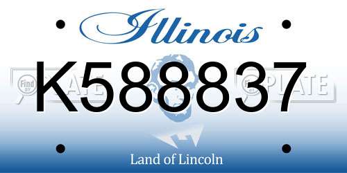 K588837 Illinois License Plate
