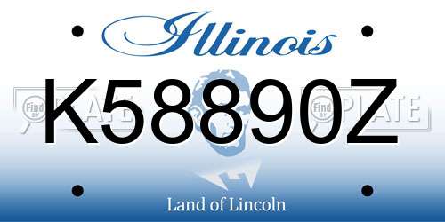K58890Z Illinois License Plate
