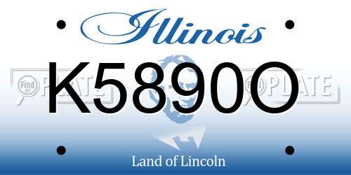 K5890O Illinois License Plate