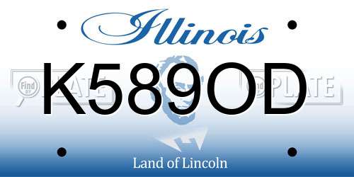 K589OD Illinois License Plate
