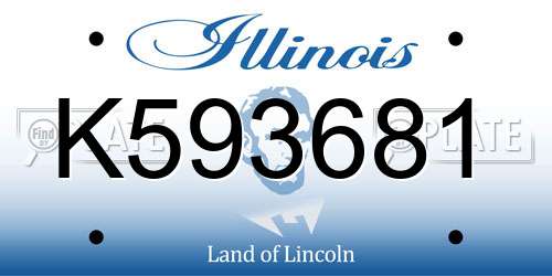 K593681 Illinois License Plate