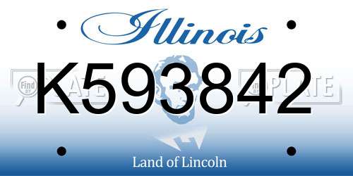 K593842 Illinois License Plate