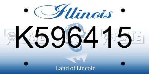 K596415 Illinois License Plate