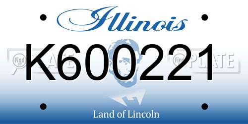 K600221 Illinois License Plate