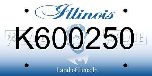 K600250 Illinois License Plate