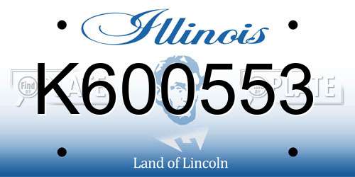 K600553 Illinois License Plate