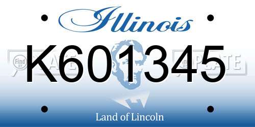 K601345 Illinois License Plate