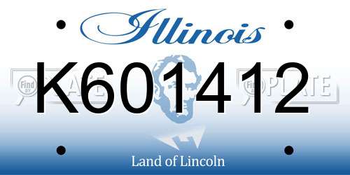 K601412 Illinois License Plate