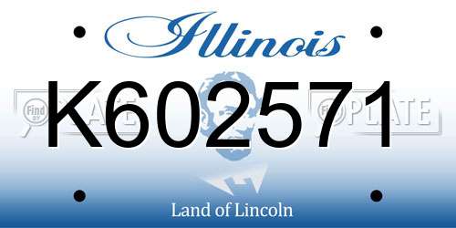 K602571 Illinois License Plate
