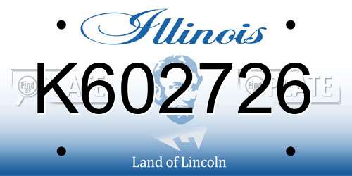 K602726 Illinois License Plate