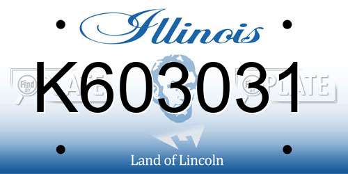 K603031 Illinois License Plate