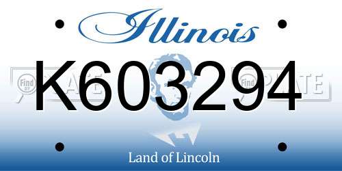 K603294 Illinois License Plate