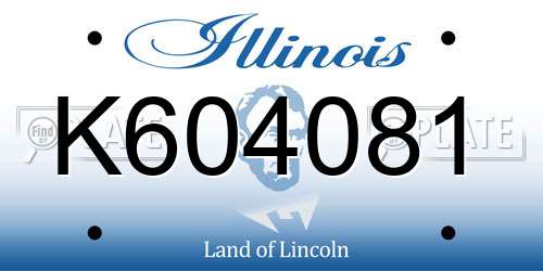 K604081 Illinois License Plate