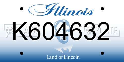K604632 Illinois License Plate