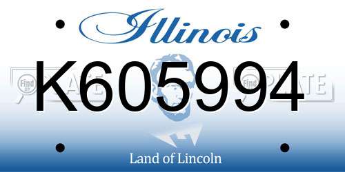 K605994 Illinois License Plate