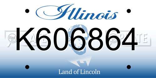 K606864 Illinois License Plate