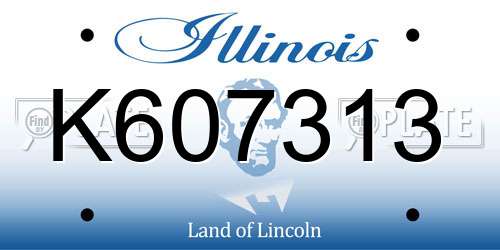 K607313 Illinois License Plate