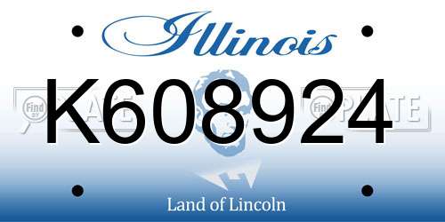 K608924 Illinois License Plate