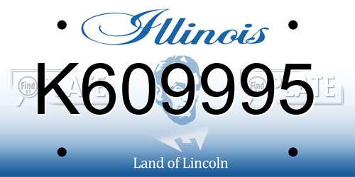 K609995 Illinois License Plate