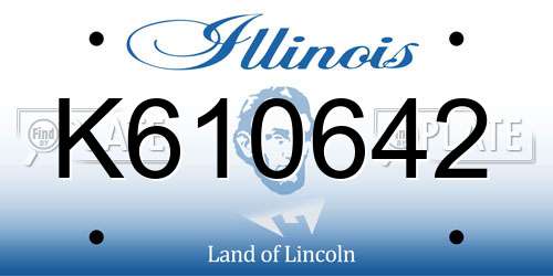 K610642 Illinois License Plate