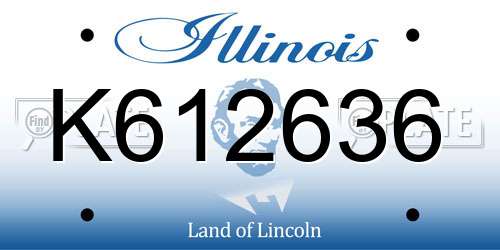 K612636 Illinois License Plate
