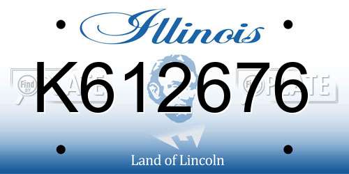 K612676 Illinois License Plate