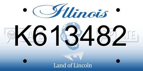 K613482 Illinois License Plate