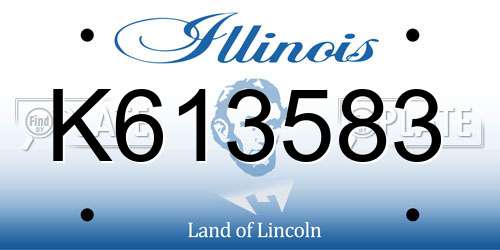 K613583 Illinois License Plate