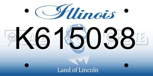 K615038 Illinois License Plate