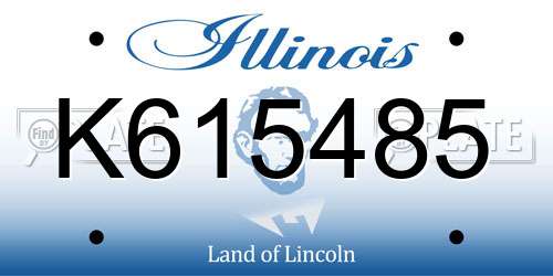 K615485 Illinois License Plate