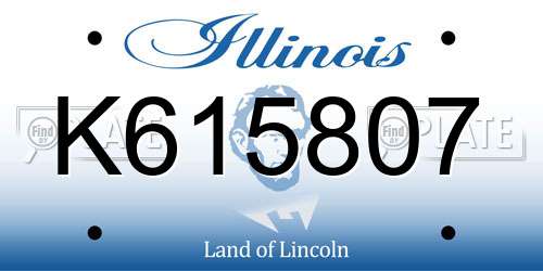 K615807 Illinois License Plate