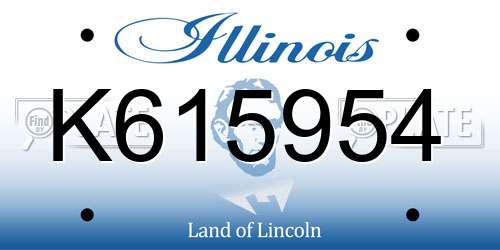 K615954 Illinois License Plate