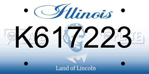 K617223 Illinois License Plate