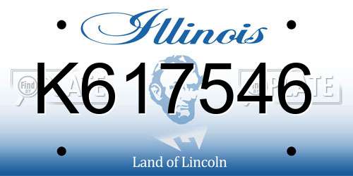K617546 Illinois License Plate