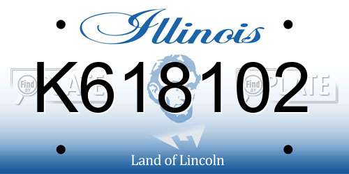 K618102 Illinois License Plate