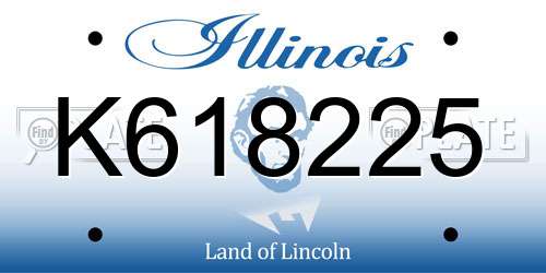 K618225 Illinois License Plate